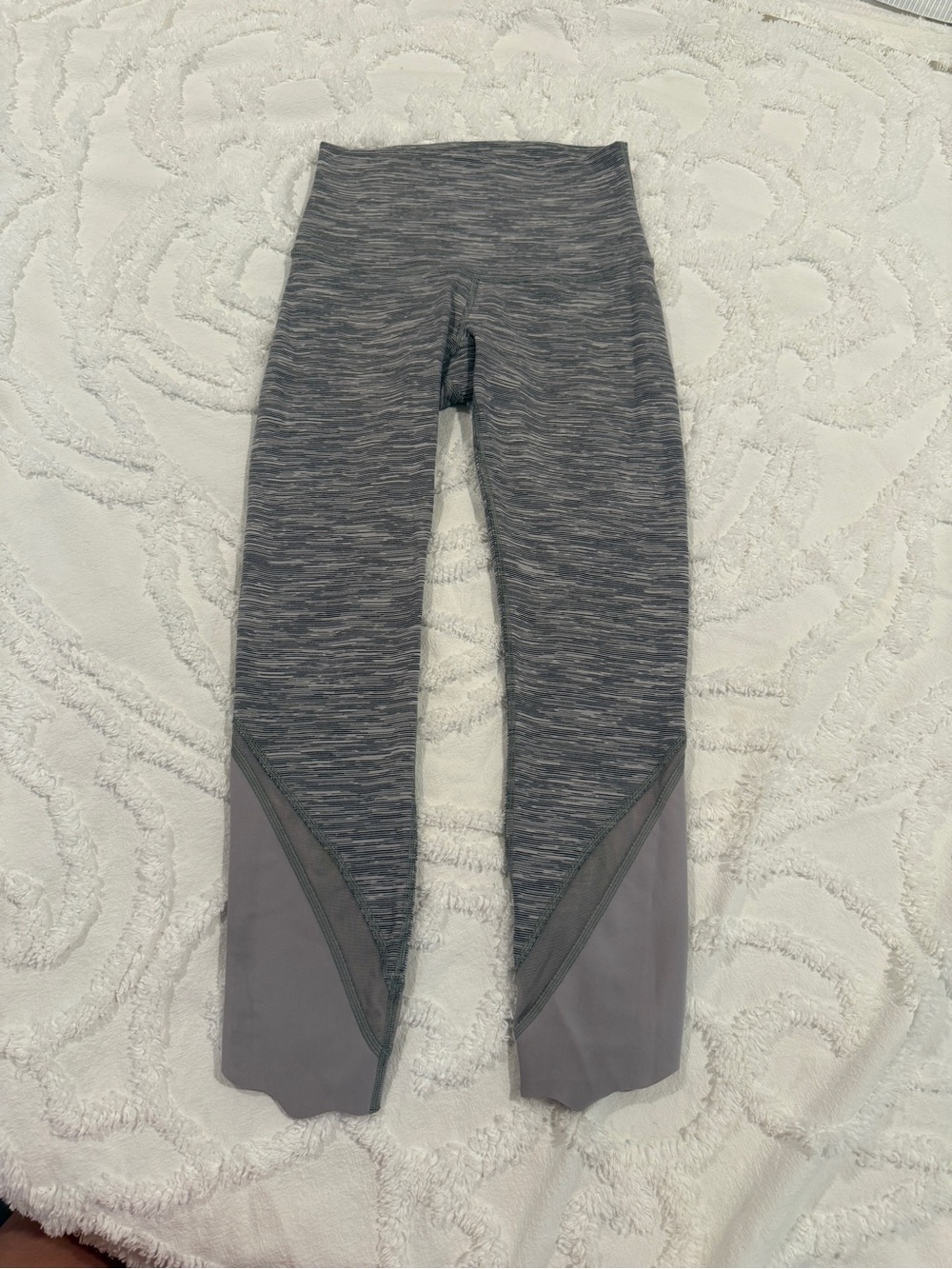 lululemon athletica Gray Marled High-Rise Leggings with Charcoal Panels
